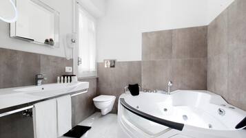 Free toiletries, hair dryer, slippers, bidet