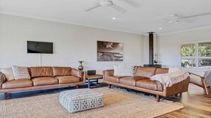 4 Bedroom Farmhouse | Living room | LCD TV, fireplace, DVD player