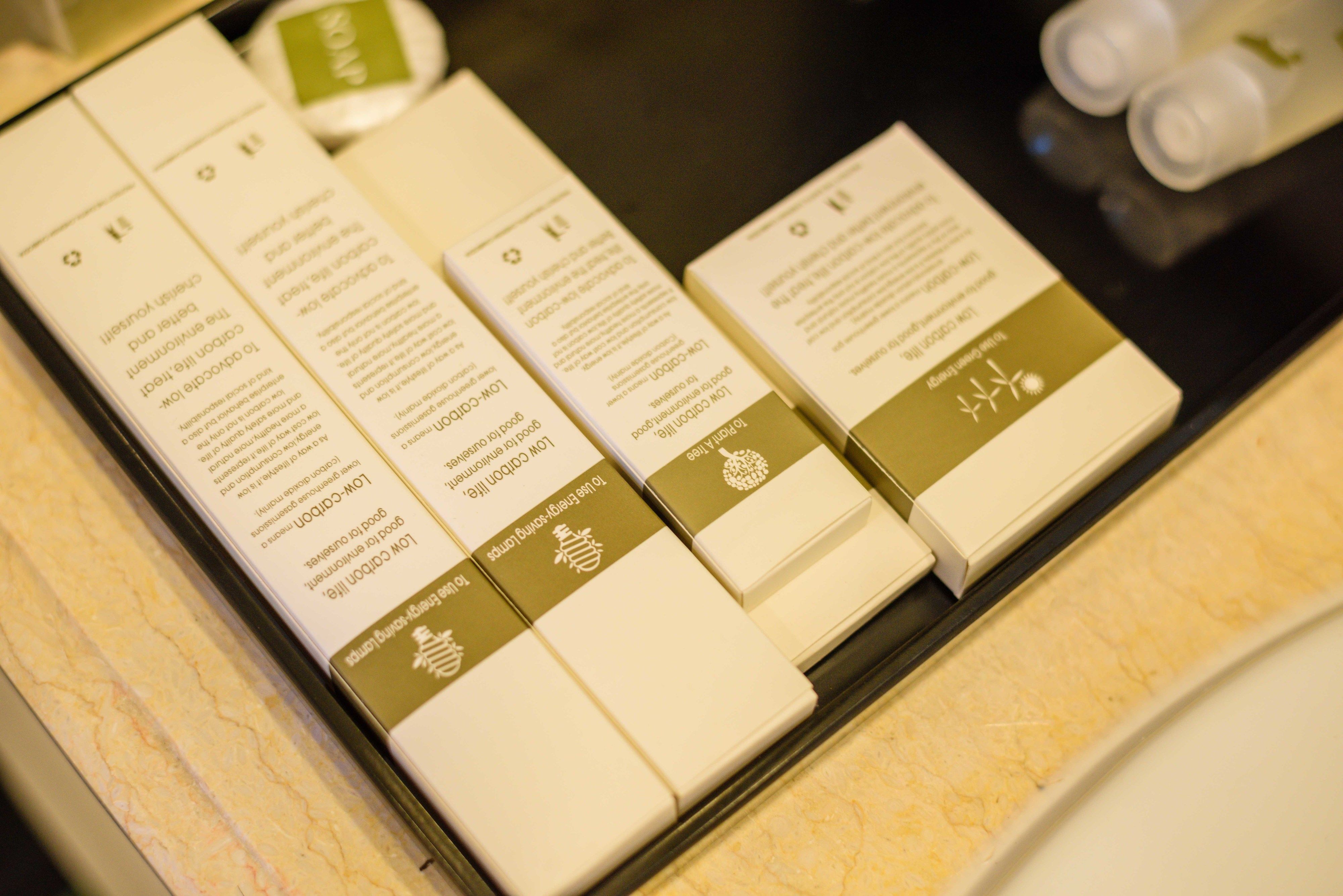 A set of neatly arranged informational brochures on a counter.