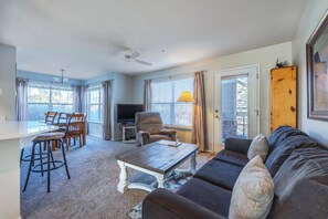 Condo, 1 Bedroom | Living area | TV - Alley's 22 Condo with Direct Deck Access by RedAwning (Hood River)