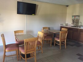 Fridge, microwave, coffee/tea maker