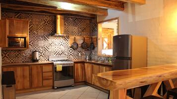 Panoramic Cabin, Multiple Beds | Private kitchen | Fridge, microwave, oven, stovetop