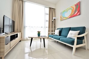 Premier-Suite, 1 Queen-Bett, Nichtraucher | Wohnbereich