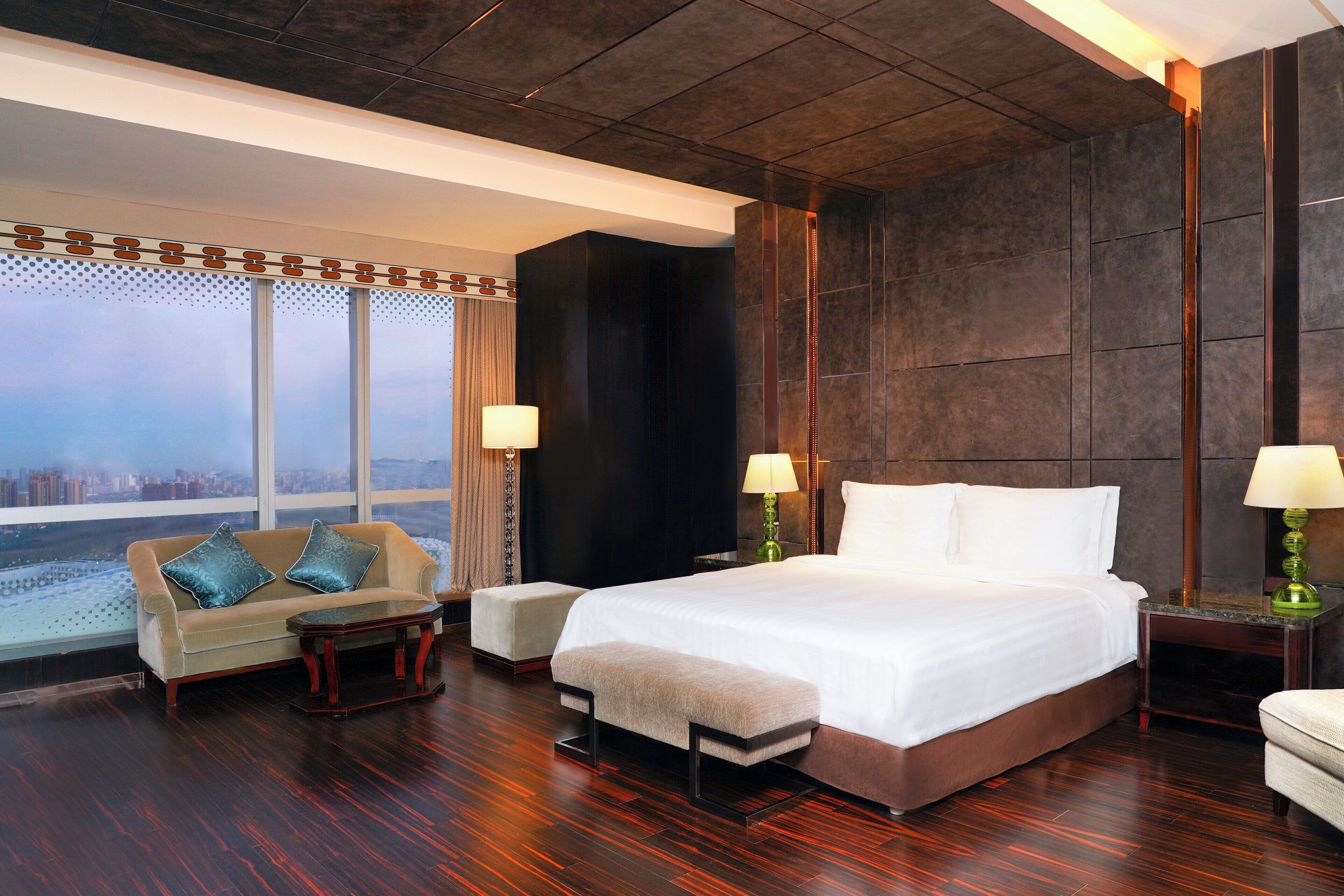 In-room safe, desk, laptop workspace, soundproofing