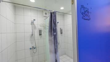 Shower, hair dryer, slippers