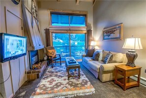 Flat-screen TV, fireplace, DVD player, ping pong