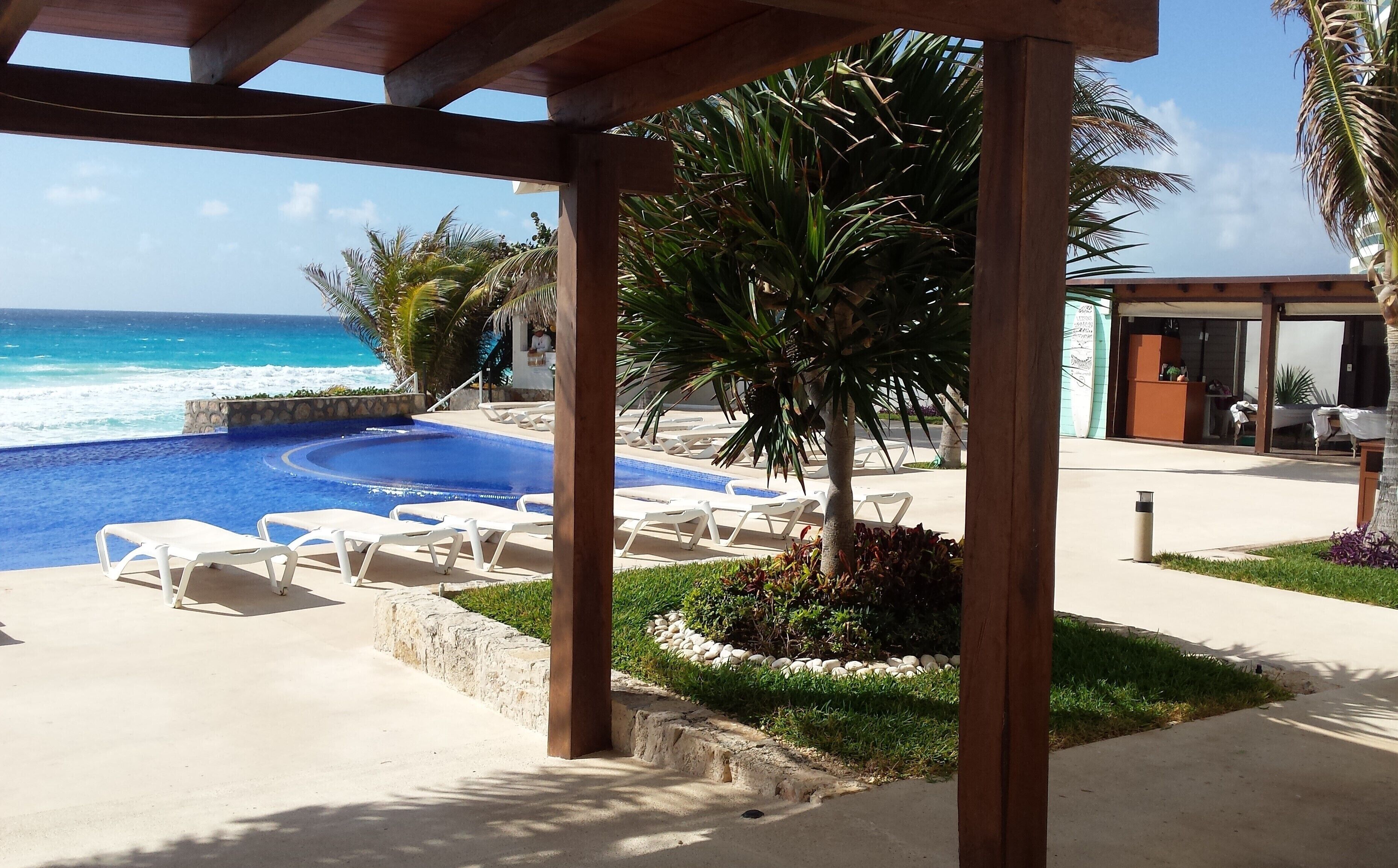 2 outdoor pools, open 9 AM to 9 PM, pool umbrellas, sun loungers