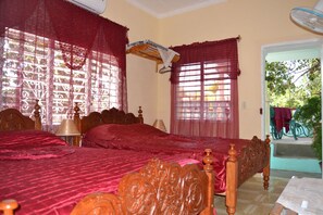 Kamer, 1 twee- of 2 eenpersoonsbedden | Een strijkplank/strijkijzer, beddengoed