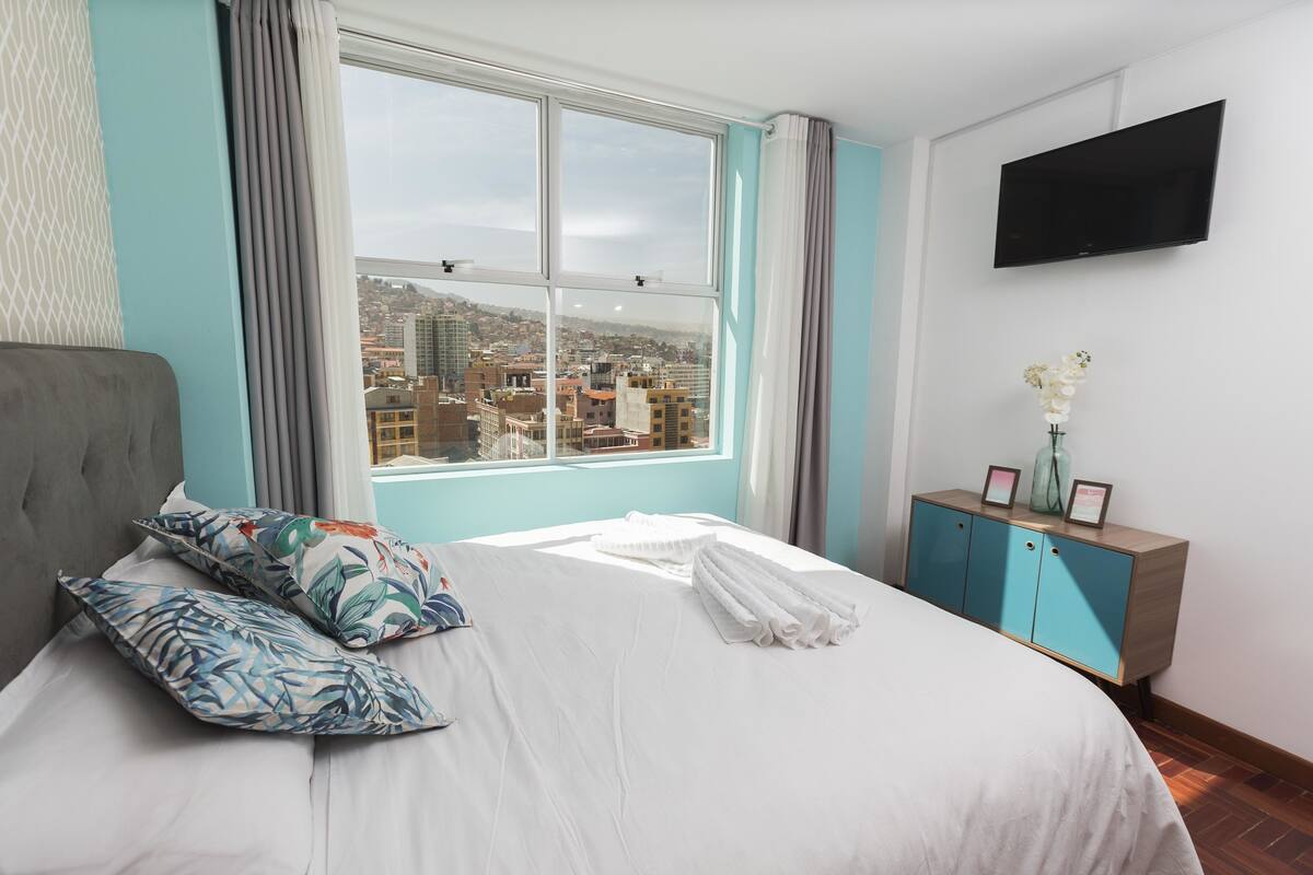 Premium bedding, down duvets, Tempur-Pedic beds, blackout curtains