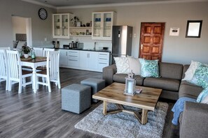 Luxury House, 2 Bedrooms | Living area | Flat-screen TV, fireplace