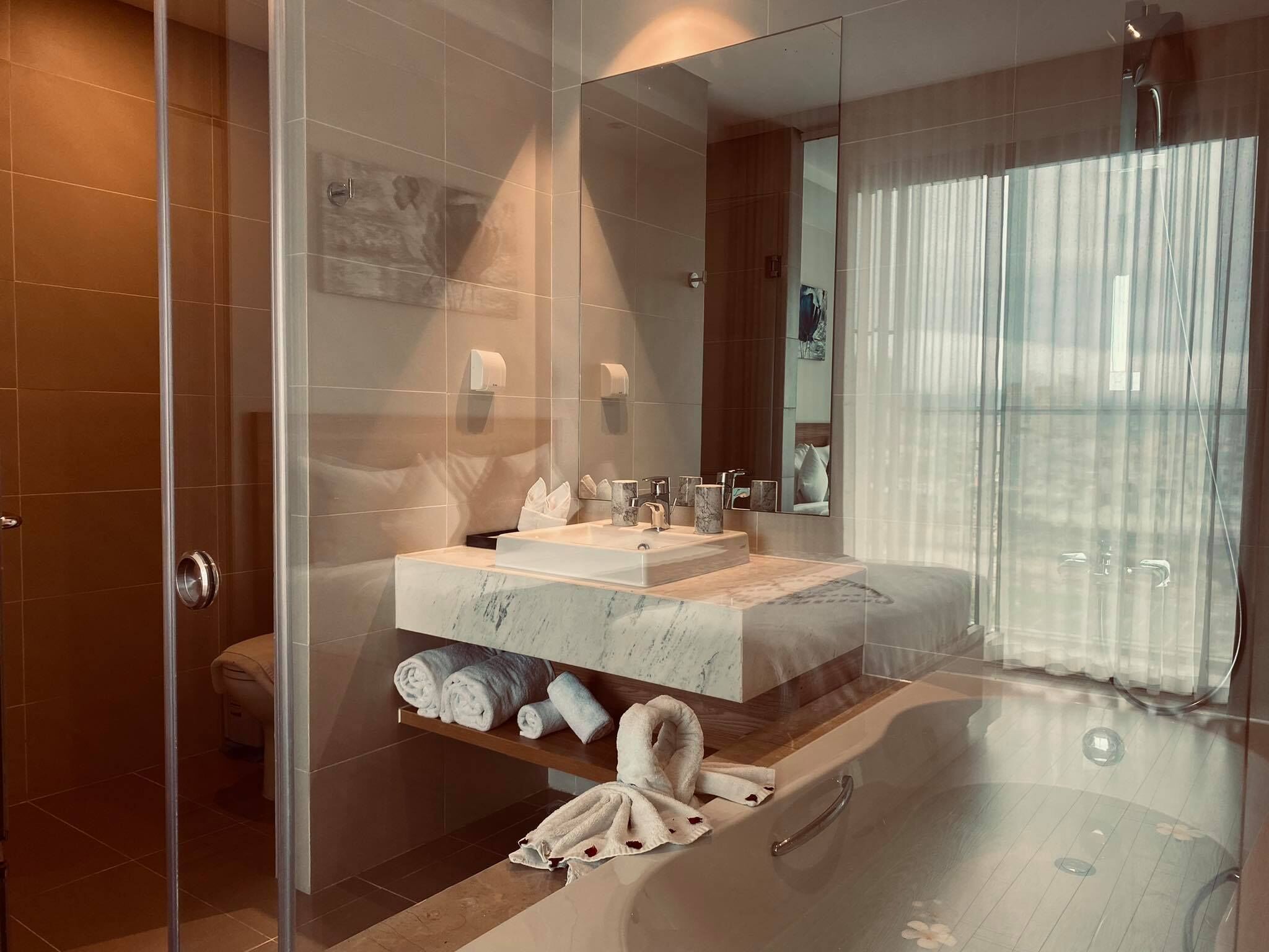 sweet moon | bathroom | shower, rainfall showerhead, free toiletries, hair dryer