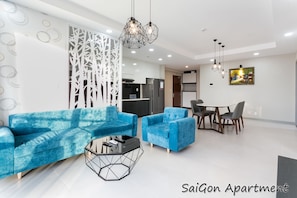 Comfort Apartment, 3 Bedrooms, Tower | Living room | Flat-screen TV - Saigon Apartment The Gold View (Ho Chi Minh City)