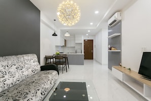 Comfort Apartment, 2 Bedrooms, Tower | Living room | Flat-screen TV - Saigon Apartment The Gold View (Ho Chi Minh City)
