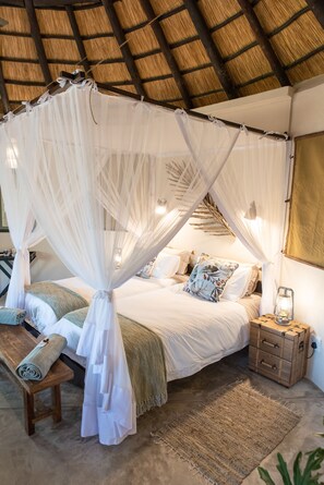 In-room safe, individually decorated, individually furnished, bed sheets - Nyala Safari Lodge (Hoedspruit)