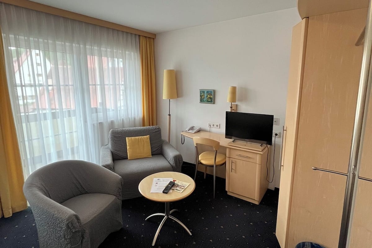 comfort double room | in-room safe, individually furnished, desk, blackout curtains