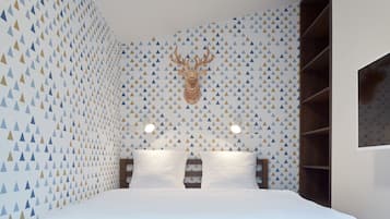Ropa de cama hipoalergénica, minibar, escritorio