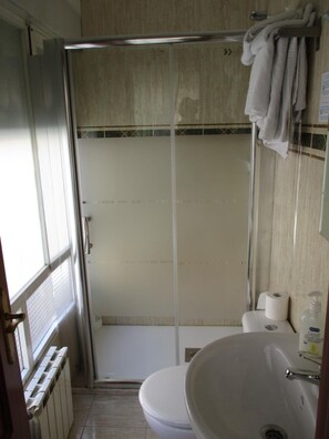 Een douche, gratis toiletartikelen, een haardroger, handdoeken