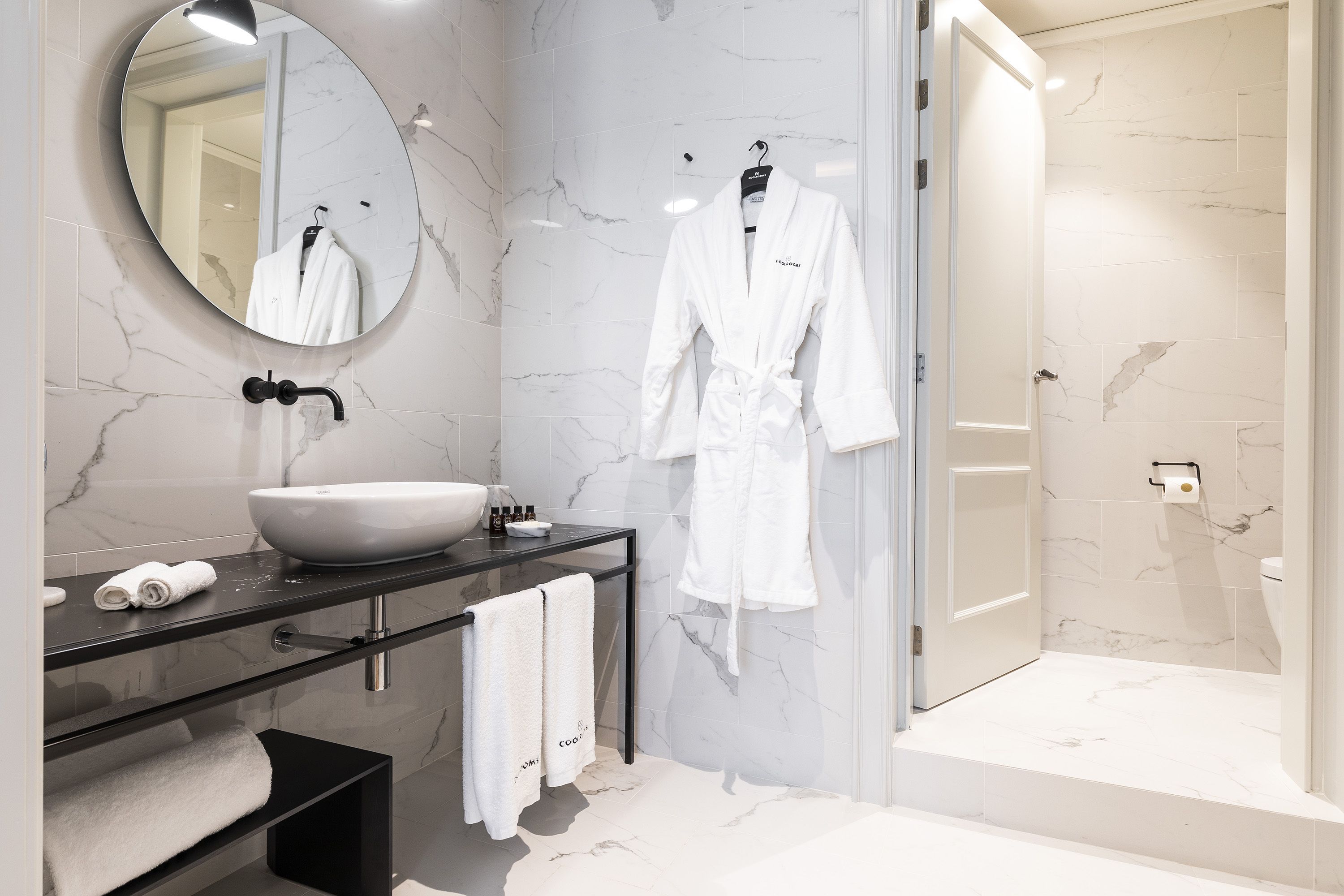 exclusive suite, 1 king bed | bathroom | shower, free toiletries, hair dryer, towels