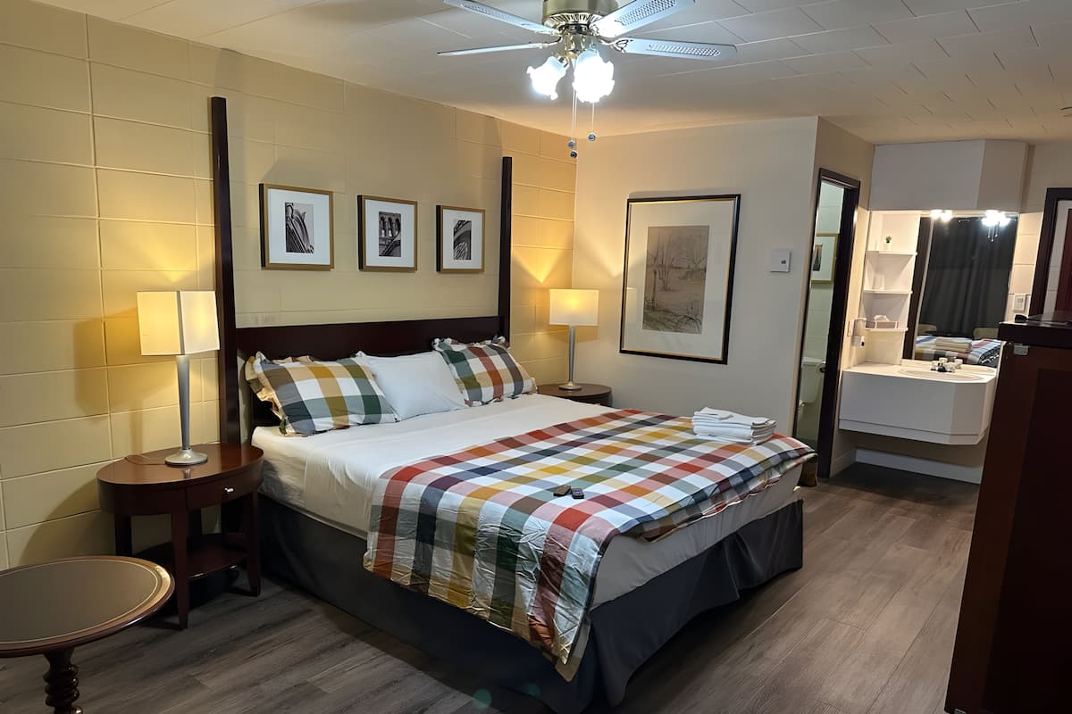 Standaard kamer, 1 kingsize bed, uitzicht op tuin | Een minibar, individueel gedecoreerd, individueel gemeubileerd