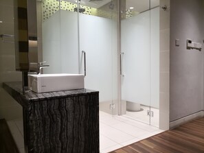 Business Twin Room, 2 Twin Beds, Pool Access, City View | Bathroom | Shower, rainfall showerhead, hair dryer, bidet