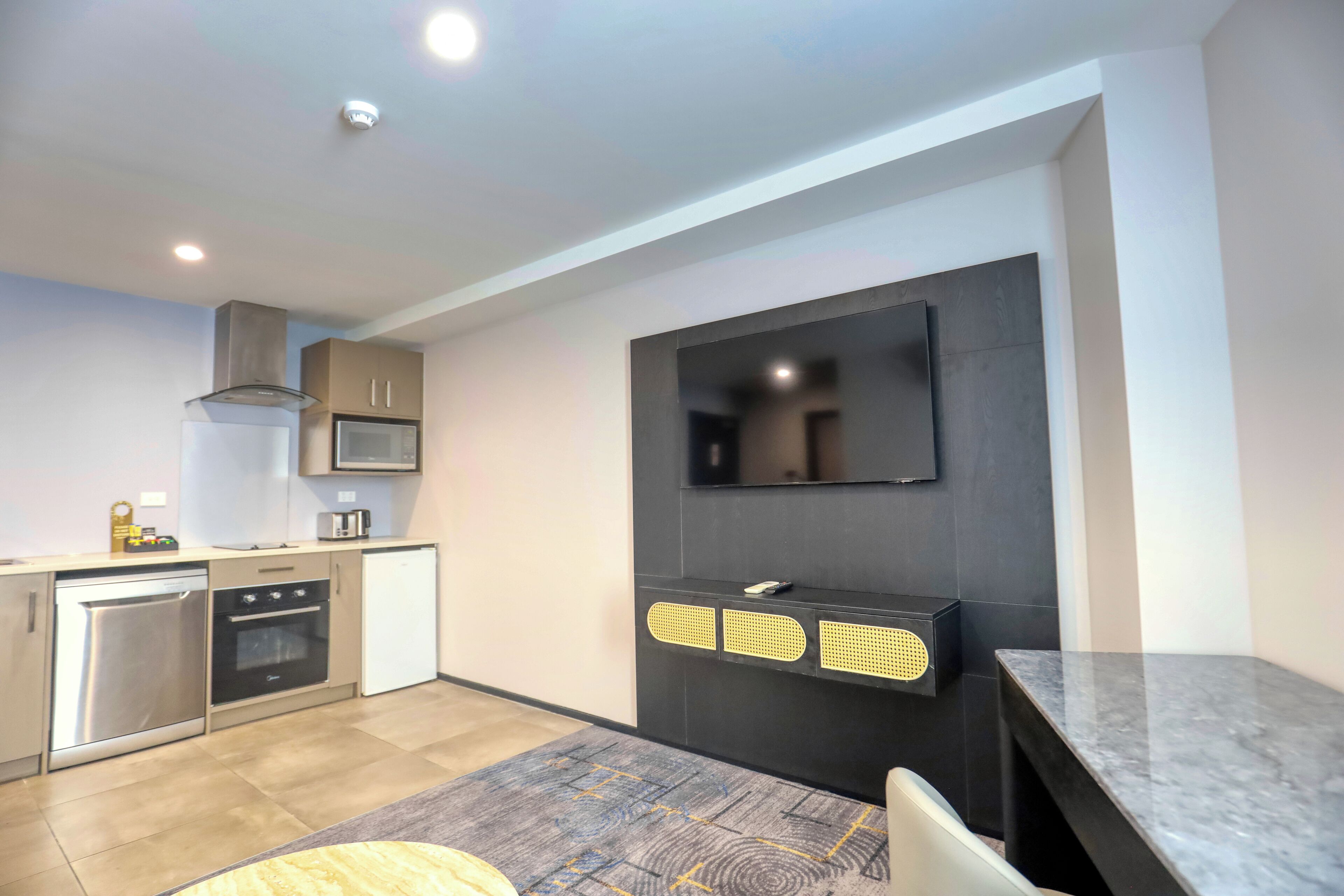 one bedroom suite | living area | 50-inch led tv with digital channels