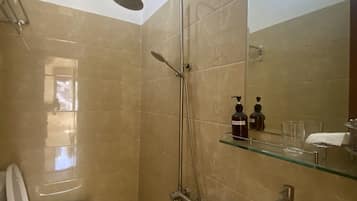 Romantic Double Room, 1 Bedroom | Bathroom | Shower, hydromassage showerhead, designer toiletries, hair dryer