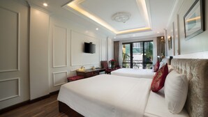 Family Room | Premium bedding, minibar, in-room safe, desk - Golden Sail Hotel (Hanoi)
