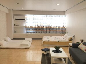 Desk, rollaway beds, free WiFi, bed sheets