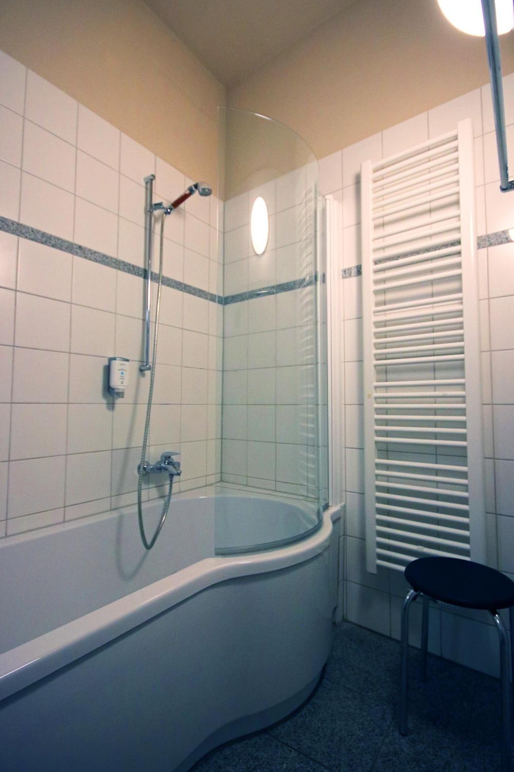 free toiletries, hair dryer, towels