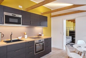Ferienhaus (B) | Eigene Küche | Kühlschrank, Mikrowelle, Ofen, Herdplatte