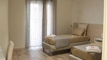 Memory-foam beds, minibar, in-room safe, desk