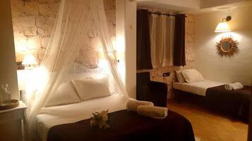 ห้องแฟมิลี่สำหรับสี่ท่าน (Marrón) | Wi-Fi ฟรี, ผ้าปูที่นอน