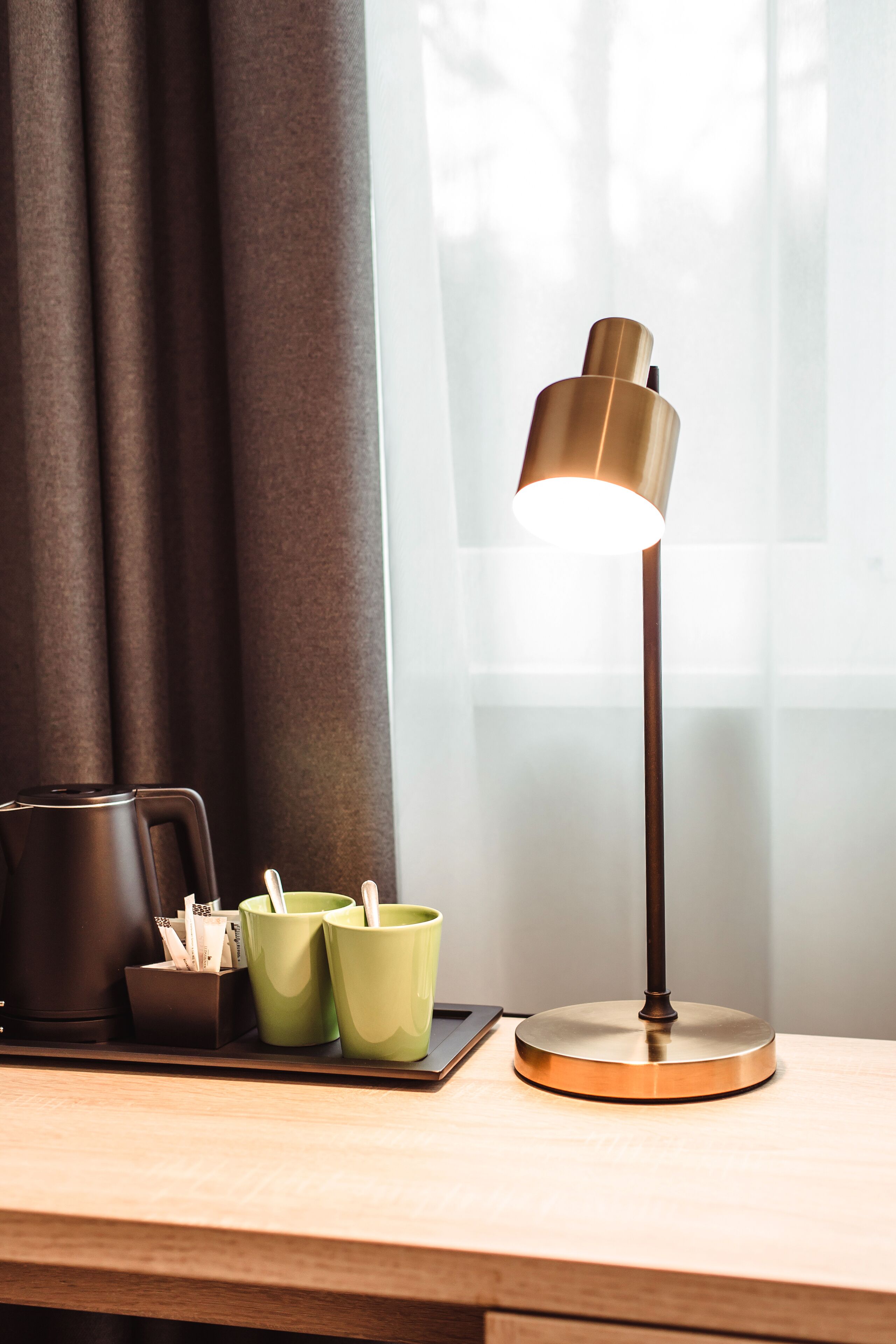 hypo-allergenic bedding, in-room safe, desk, blackout curtains