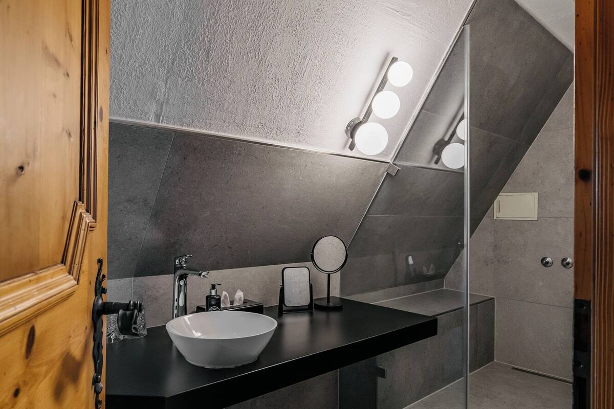 shower, eco-friendly toiletries, hair dryer, towels