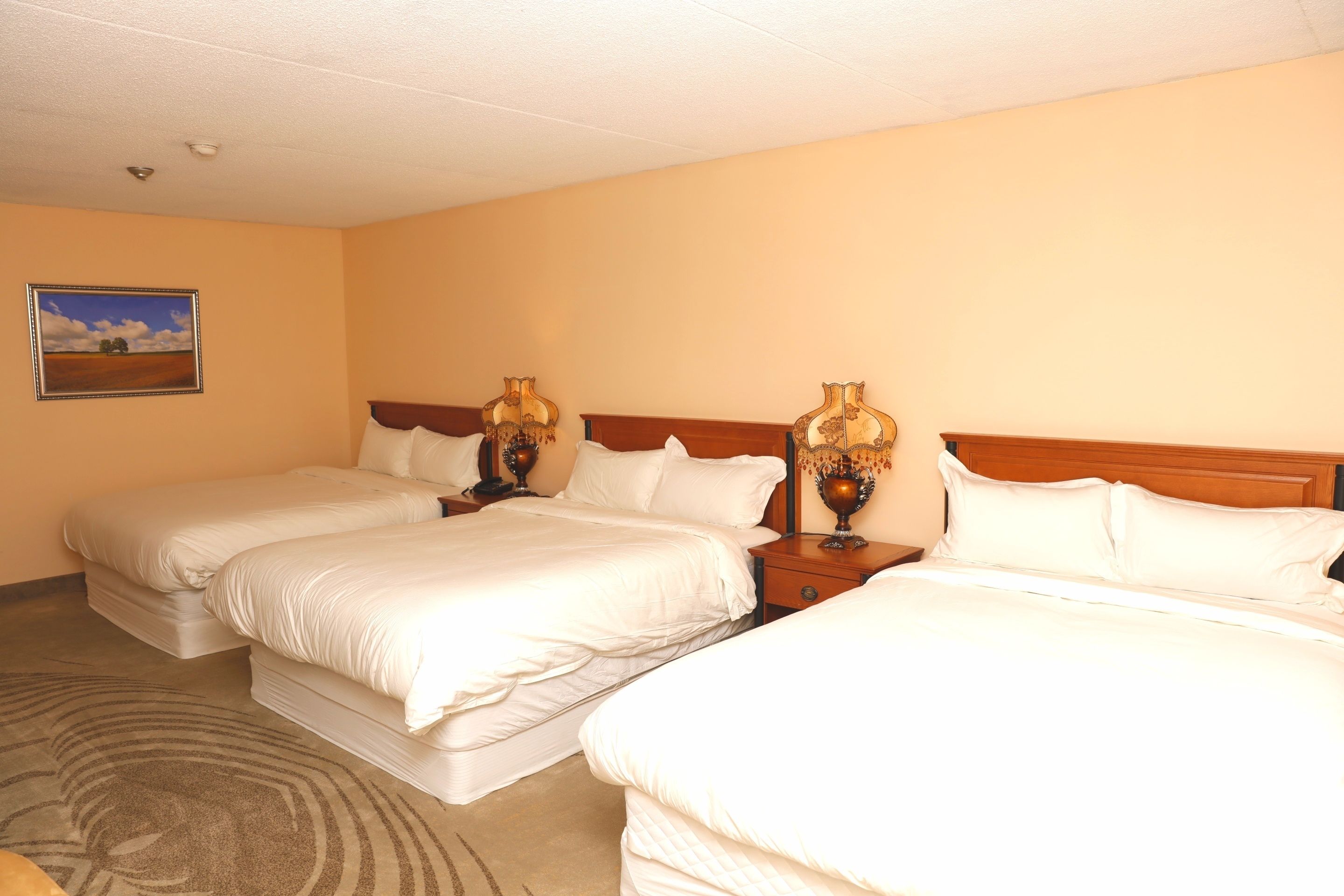 family room, multiple beds, non smoking | premium bedding, minibar, desk, iron/ironing board