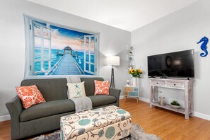 Ground Floor Apartment | Living area | 45-inch flat-screen TV with digital channels, TV