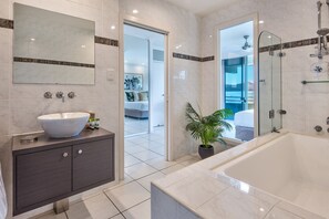Apartment, Multiple Beds, 2 Bathrooms, Sea View | Bathroom | Separate tub and shower, deep soaking tub, free toiletries, hair dryer - Lagoon 206 on Hamilton Island (Whitsundays)