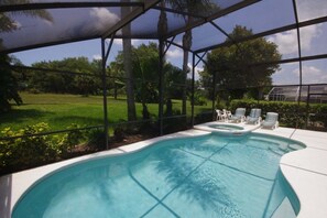 Family Villa, Hot Tub, Garden Area | Pool | Seasonal outdoor pool, pool umbrellas, pool loungers - Ly53766 - Indian Ridge - 4 Bed 2 Baths Villa (Kissimmee)
