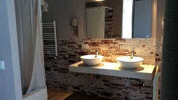Free toiletries, hair dryer, bidet, towels