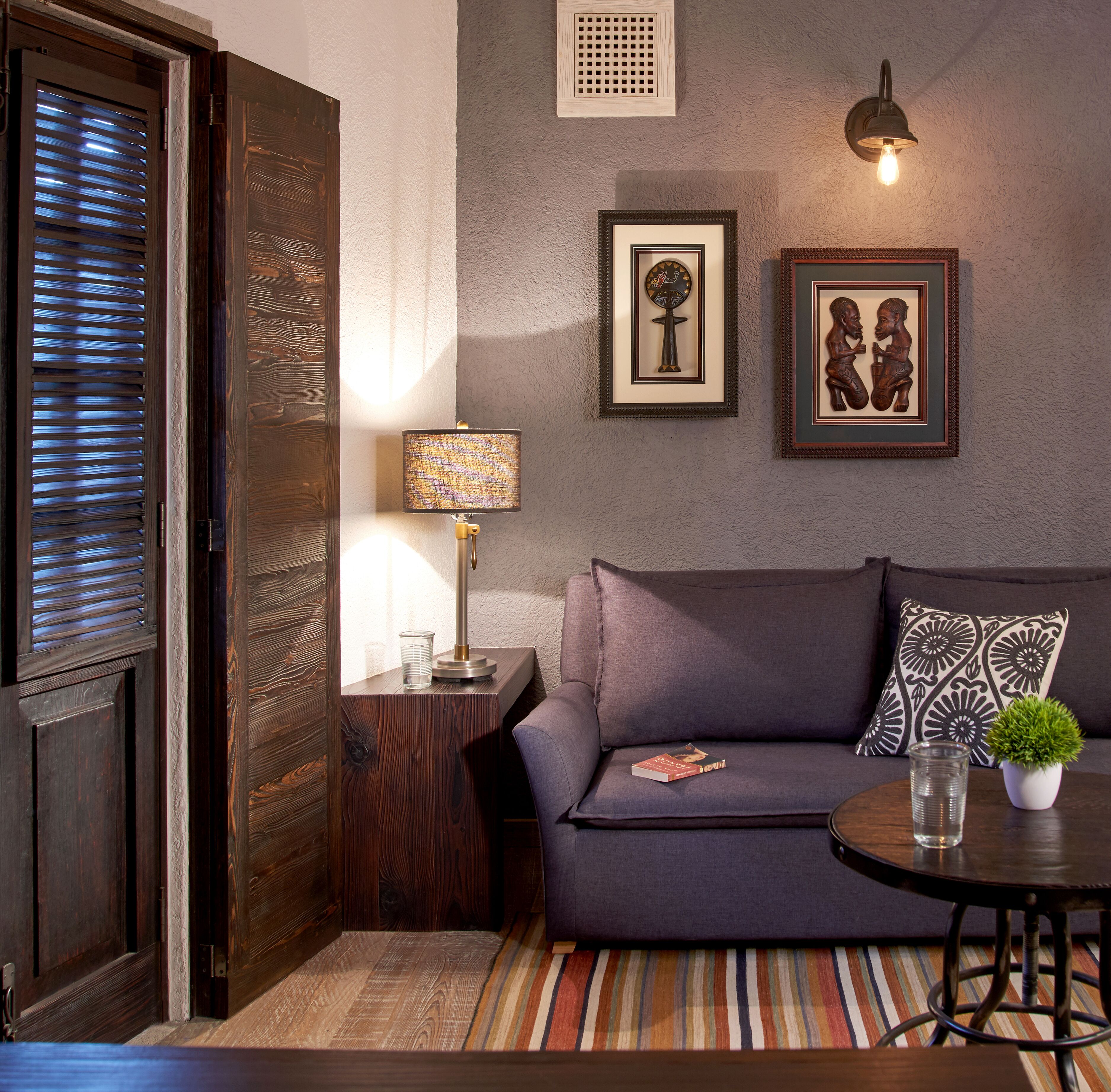 design suite, 1 king bed with sofa bed, non smoking, kitchenette | living area | 65-inch smart tv with digital channels, netflix, streaming services