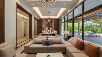 Villa, 3 Bedrooms | Down duvets, minibar, in-room safe, desk