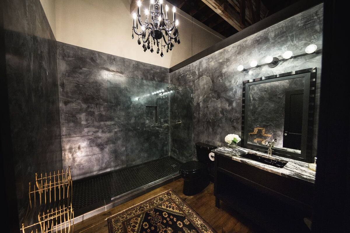 superior suite, 1 king bed | bathroom | designer toiletries, hair dryer, bathrobes