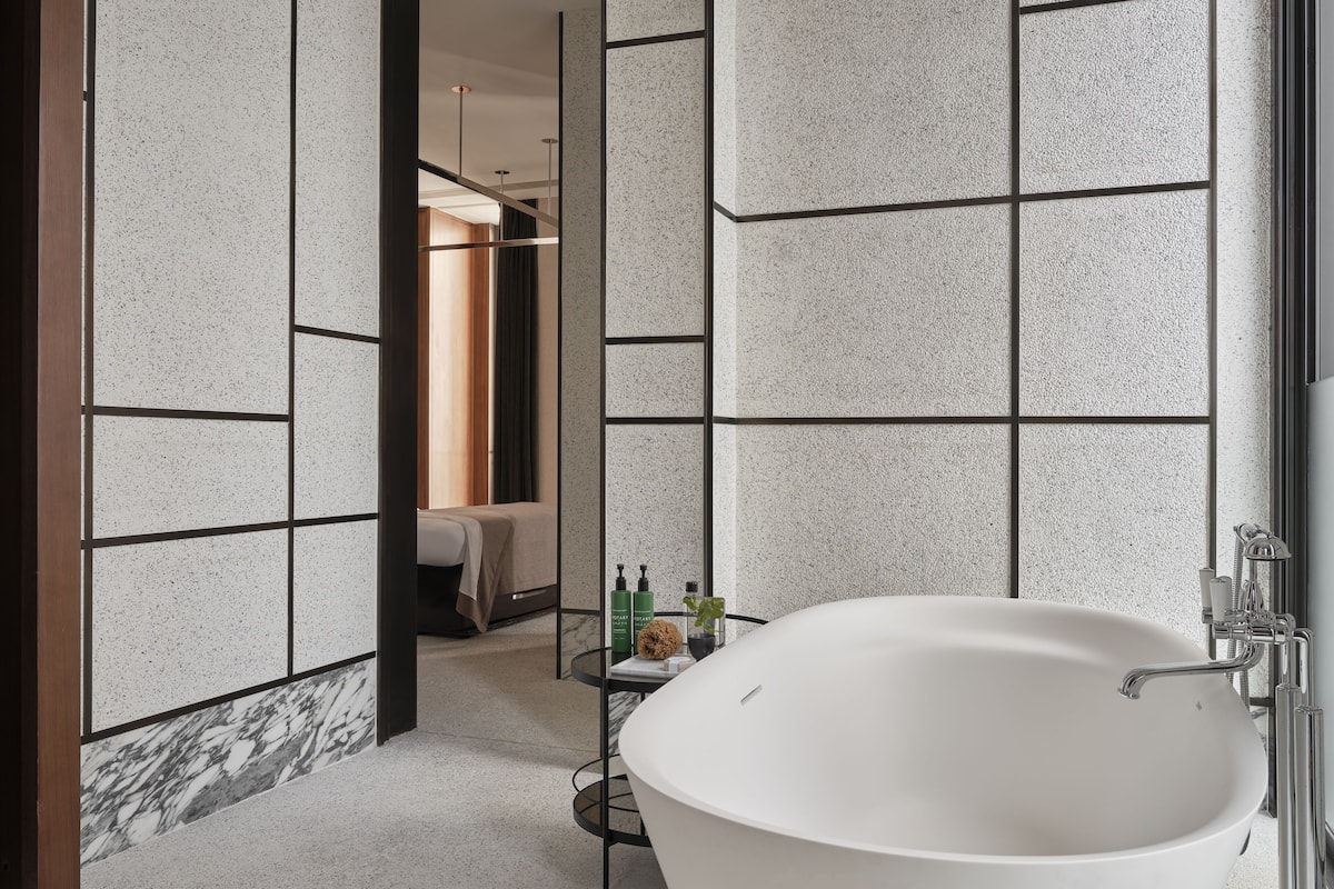 room (asaya lodge) | bathroom | separate bathtub and shower, free toiletries, hair dryer, bathrobes