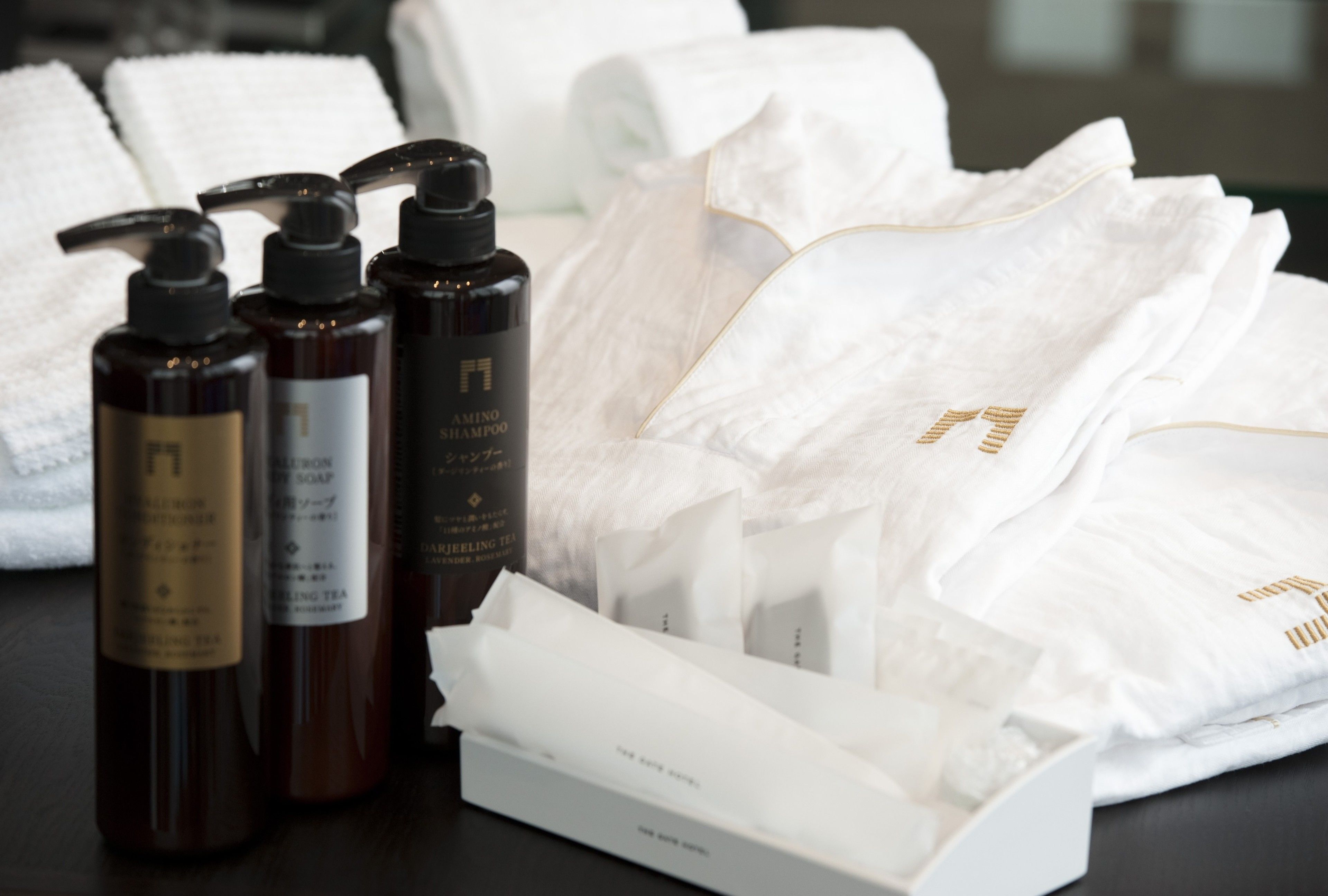 free toiletries, hair dryer, slippers, bidet