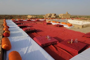 Outdoor banquet area
