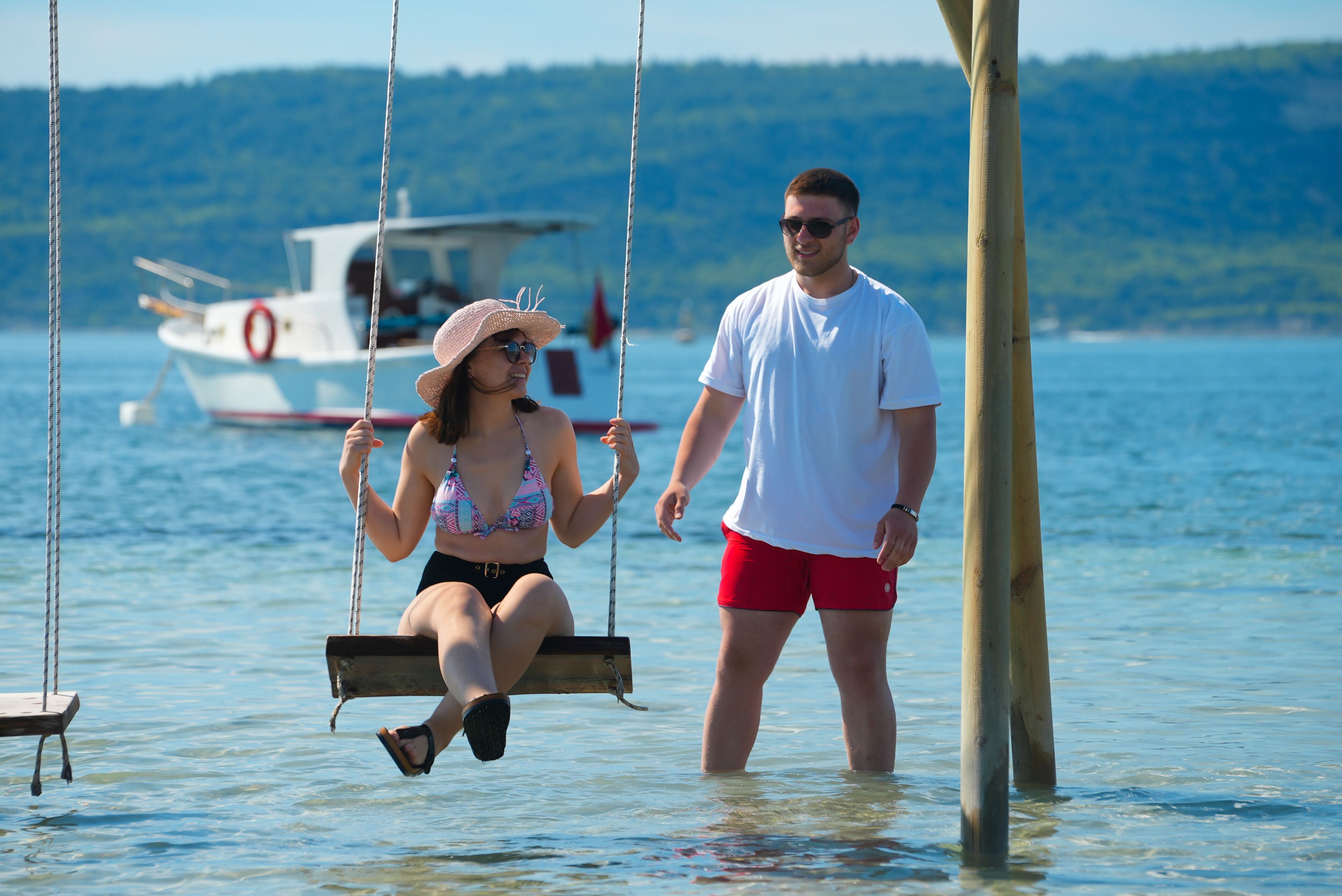 private beach, sun-loungers, beach umbrellas