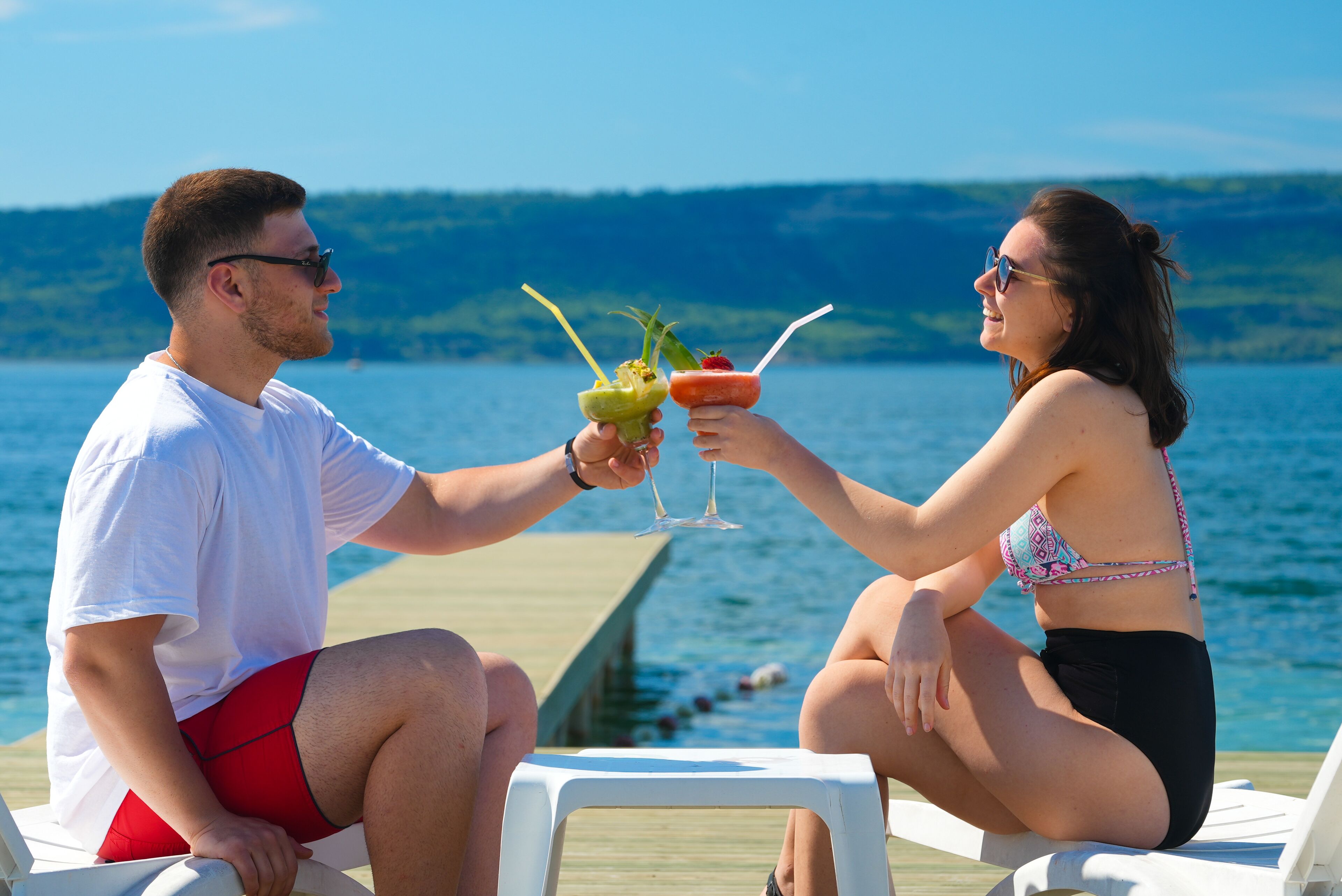 private beach, sun-loungers, beach umbrellas