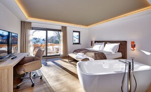 Suite Confort, 3 habitaciones, vista a la montaña (8) | Tina profunda