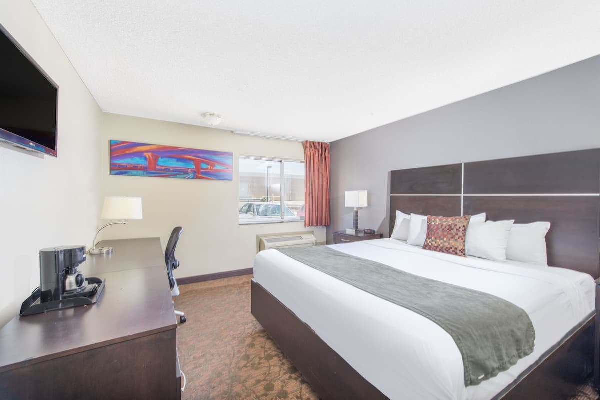Blackout drapes, iron/ironing board, free WiFi, bed sheets