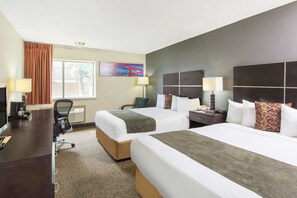 Standard Double Room, 2 Queen Beds, Non Smoking | Blackout drapes, iron/ironing board, free WiFi, bed sheets